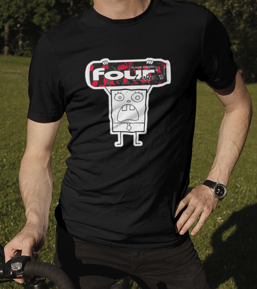 Doodlebob Holding Four Loko Black Cherry Can T-Shirt