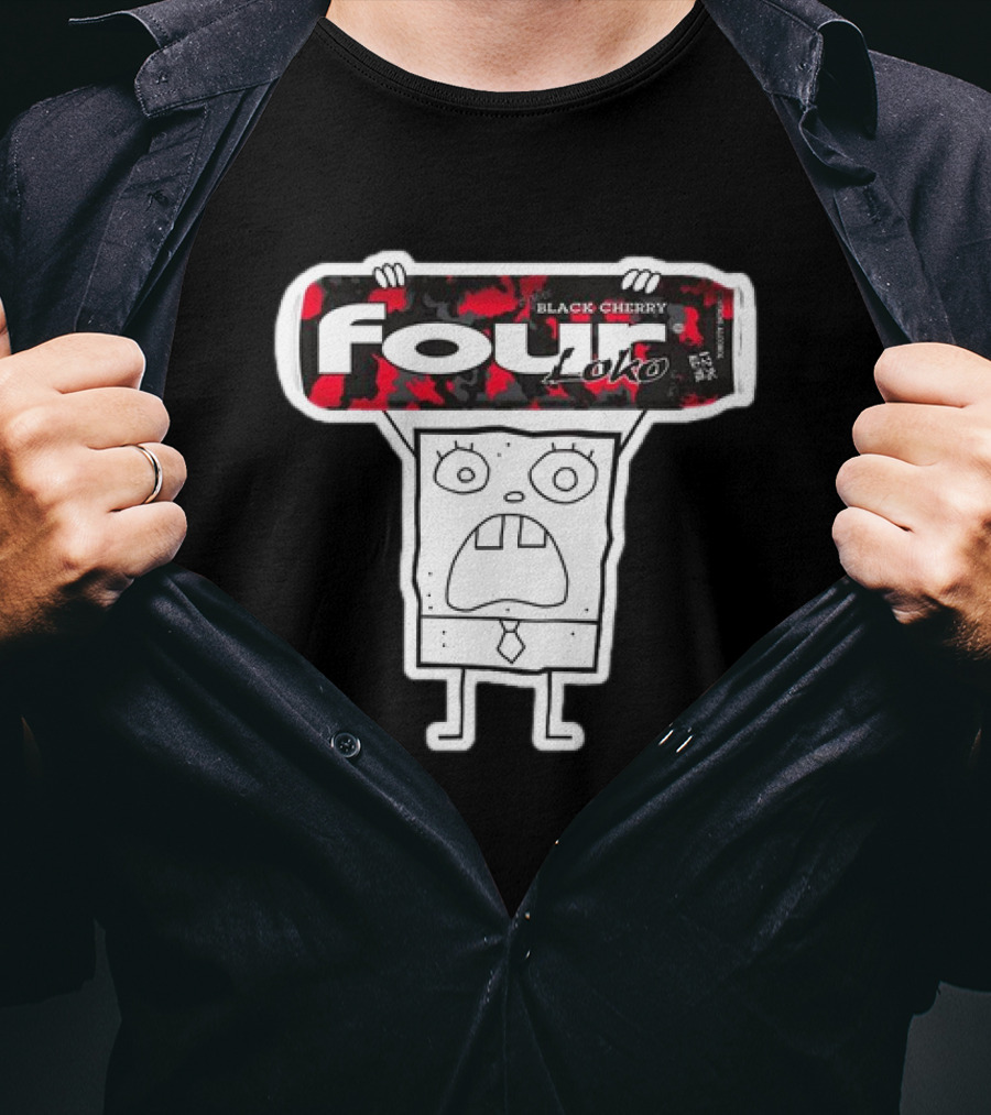 Doodlebob Holding Four Loko Black Cherry Can T-Shirt