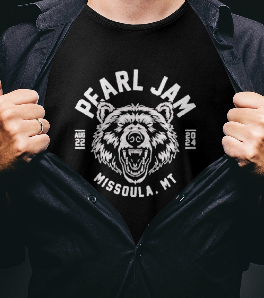 Pearl Jam Grizzly Bear Head Missoula MT August 22 T-Shirt