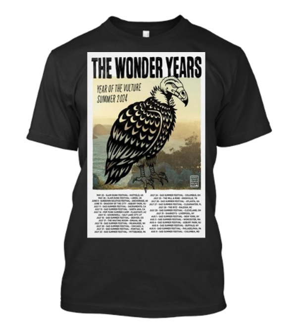 The Wonder Years Year Of The Vulture Tour Summer 2024 Dates And Locations T-Shirt