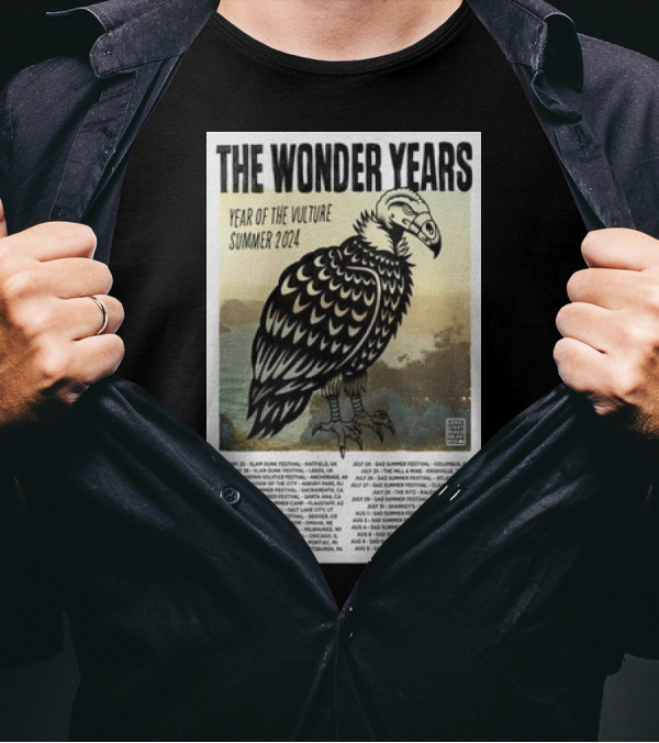 The Wonder Years Year Of The Vulture Tour Summer 2024 Dates And Locations T-Shirt
