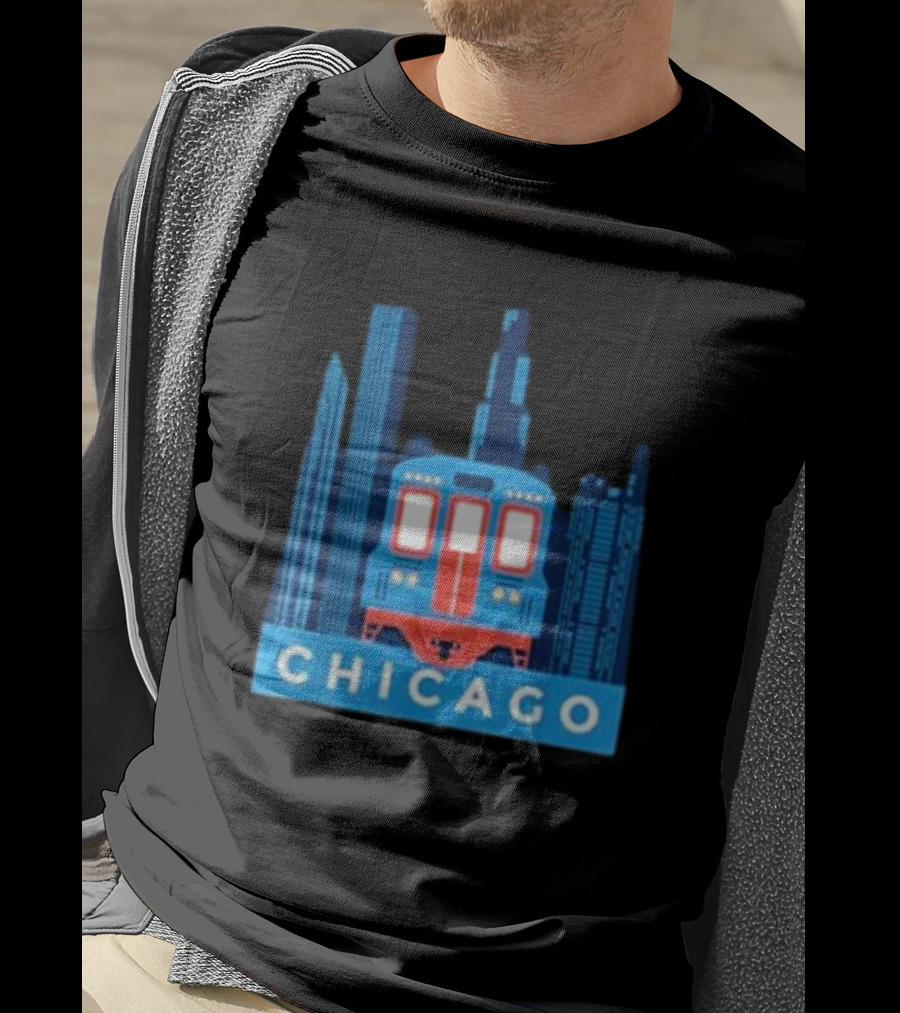 Chicago Skyline El Train T-Shirt
