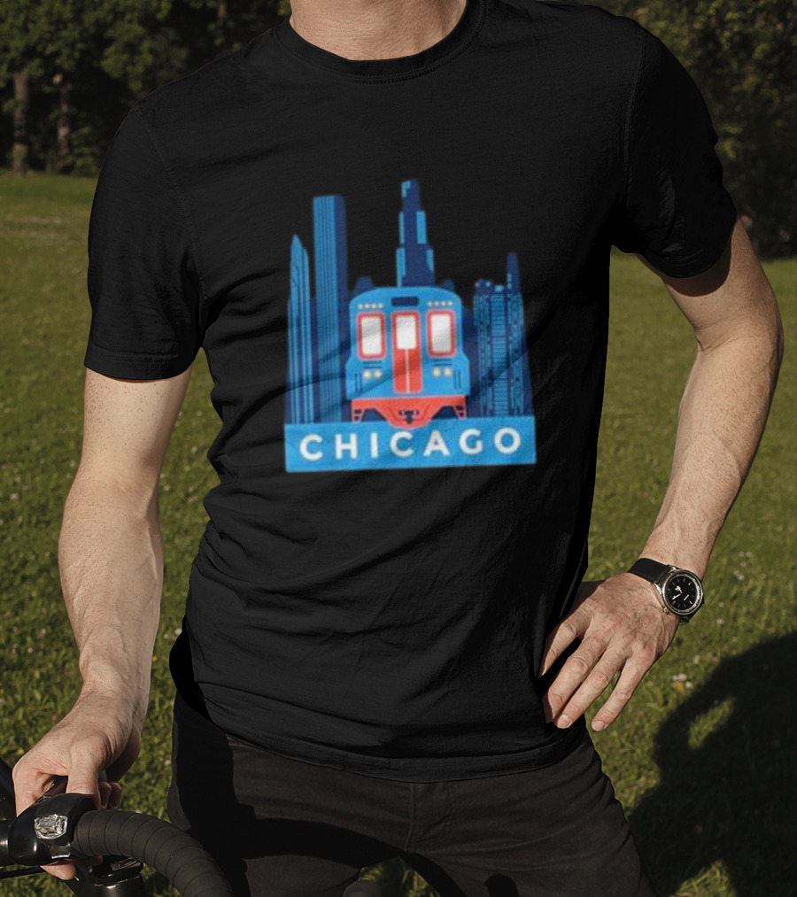 Chicago Skyline El Train T-Shirt