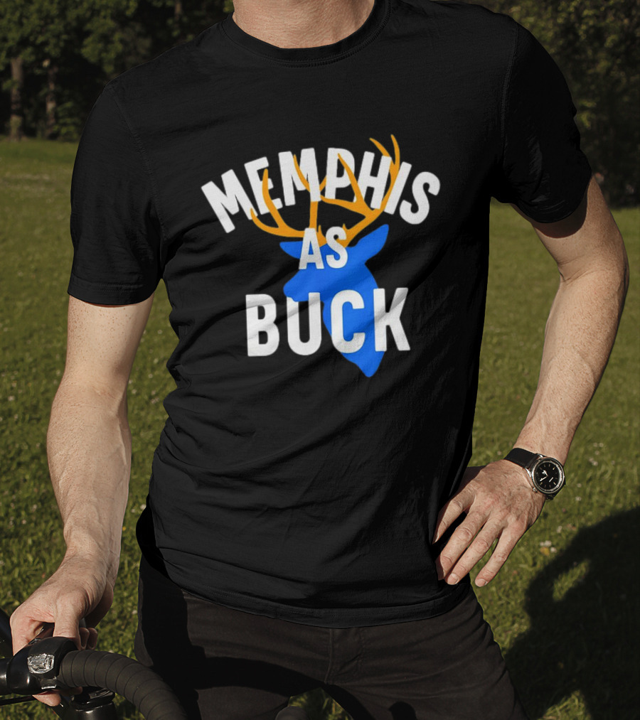 Memphis As Buck Blue Deer Head With Antlers T-Shirt