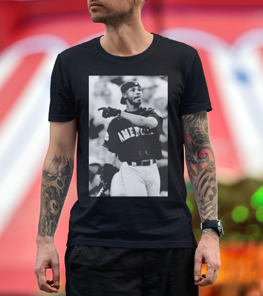 Mina Kimes Wearing Ken Griffey Jr. Baseball America Jersey T-Shirt
