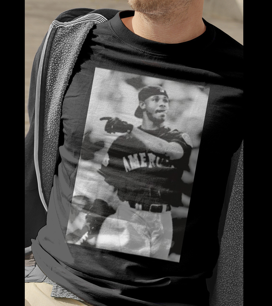 Mina Kimes Wearing Ken Griffey Jr. Baseball America Jersey T-Shirt