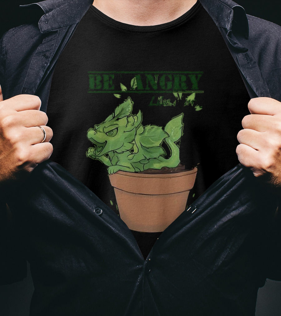 Mint Dragon Be Angry Like Minty In Pot With Leaves T-Shirt