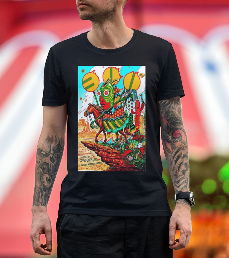 311 Band Tour August 24 2024 Phoenix AZ Southwestern Psychedelic Horse and Mask T-Shirt