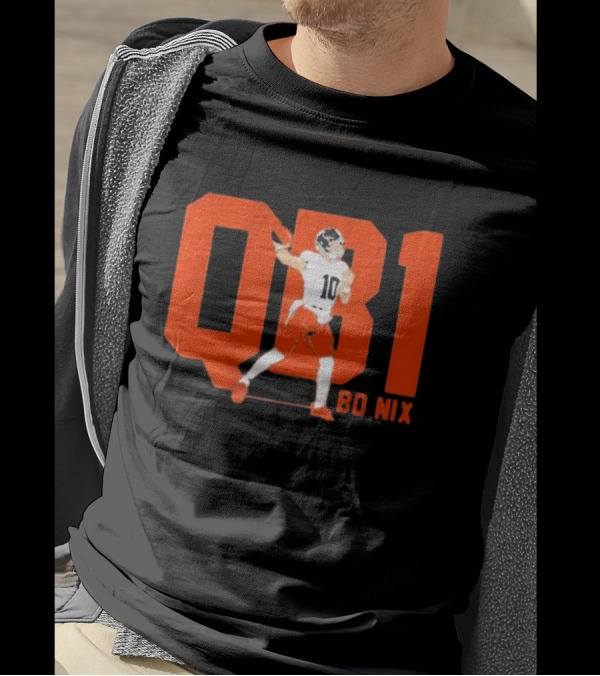 Denver Broncos QB1 Bo Nix Football Quarterback T-Shirt