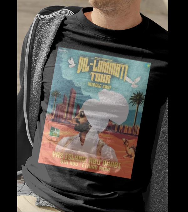 Diljit Dosanjh Dil-Luminati Tour Middle East Yas Island Abu Dhabi 9th Nov Etihad Park T-Shirt