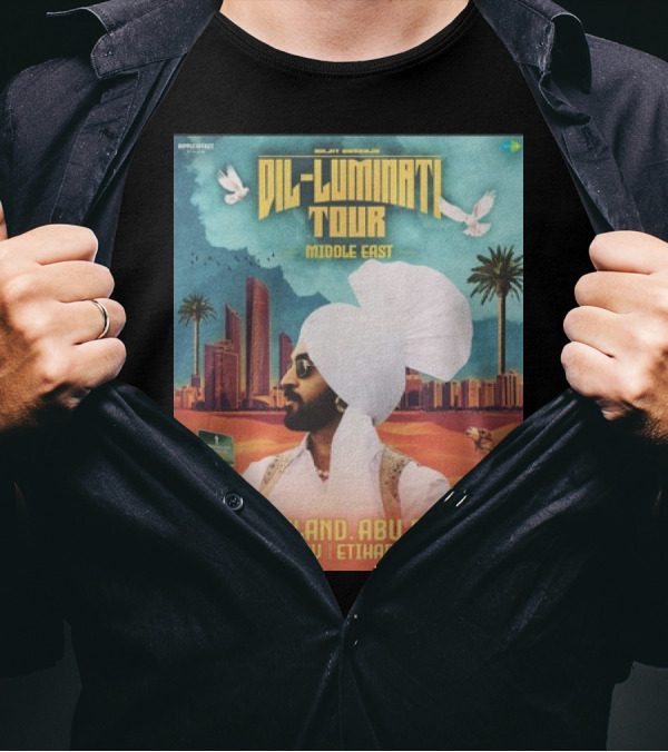 Diljit Dosanjh Dil-Luminati Tour Middle East Yas Island Abu Dhabi 9th Nov Etihad Park T-Shirt