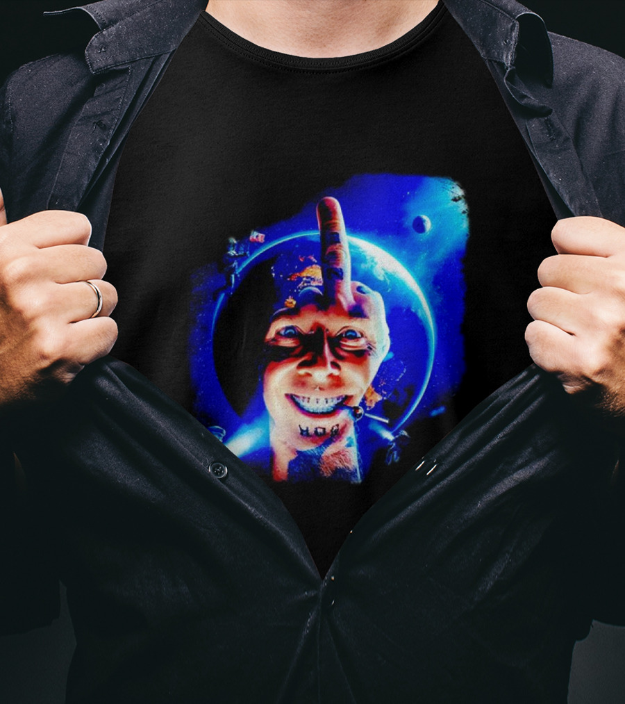 HOG Tom Middle Finger Space Grin T-Shirt