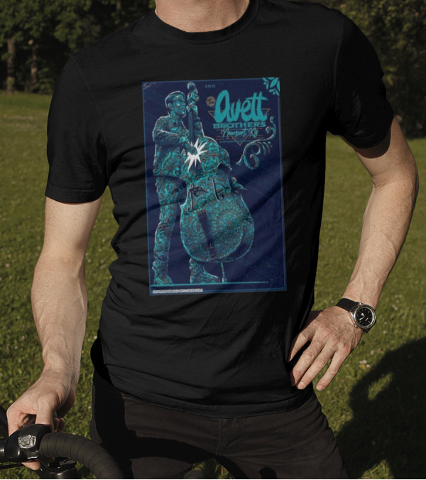 The Avett Brothers Newport KY 2024 Gig Poster With Intricate Musician T-Shirt