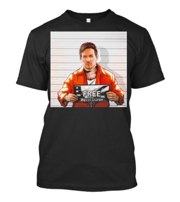 Free Pavel Durov Mugshot Cartoon T-Shirt