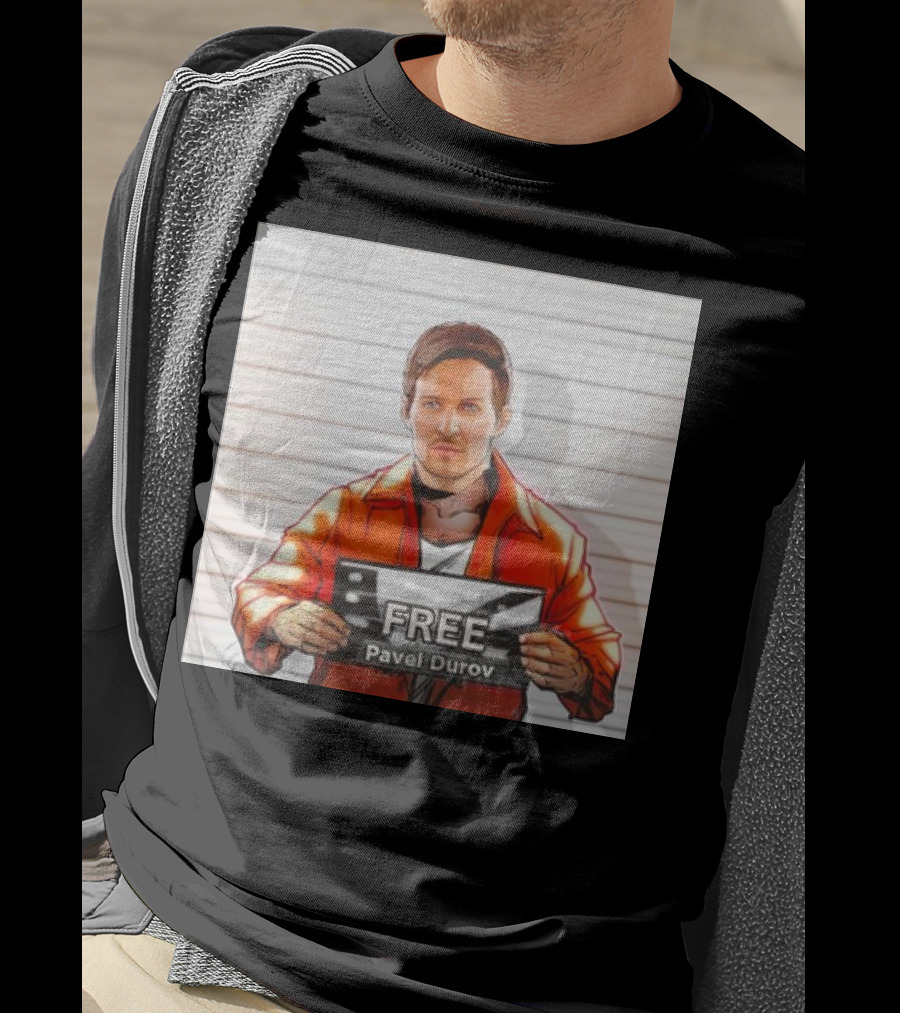 Free Pavel Durov Mugshot Cartoon T-Shirt