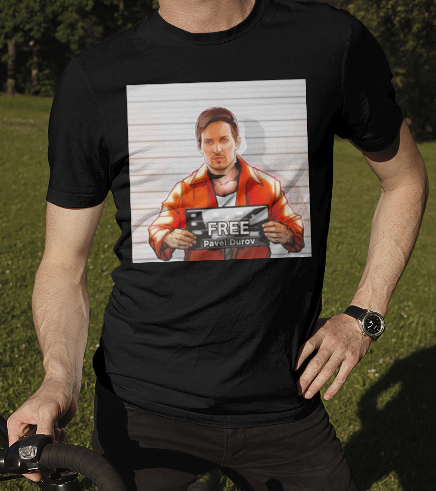 Free Pavel Durov Mugshot Cartoon T-Shirt