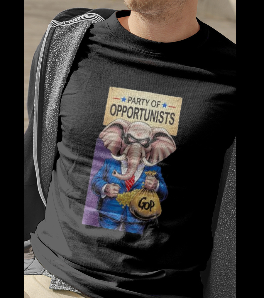 Party Of Opportunists GOP Elephant With Money Bag T-Shirt