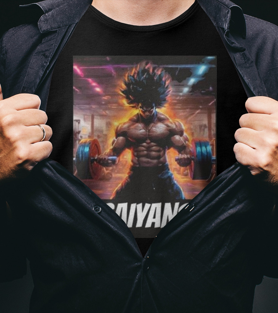 Saiyan Workout Gym Motivation Saiyans Strength Training Anime Fusion T-Shirt