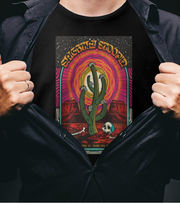Slightly Stoopid August 25 2024 Talking Stick Resort Amphitheatre Phoenix AZ Desert Cactus T-Shirt