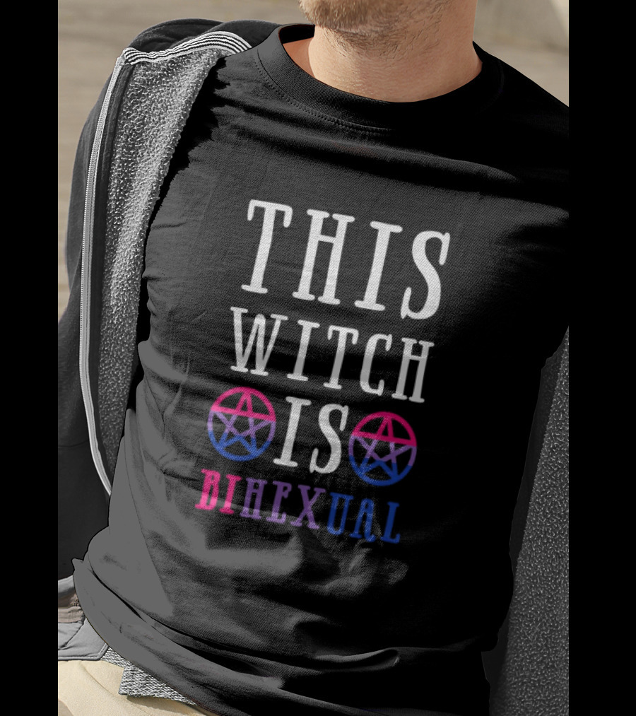 This Witch Is Bihexual With Pink And Blue Pentagrams T-Shirt
