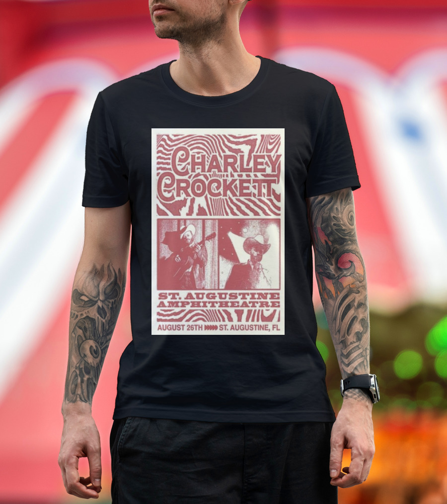Charley Crockett St. Augustine Amphitheatre August 26th 2024 St. Augustine FL T-Shirt