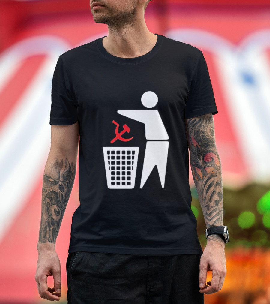 Communism Trash Can Hammer Sickle Disposal T-Shirt