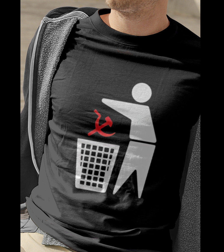 Communism Trash Can Hammer Sickle Disposal T-Shirt