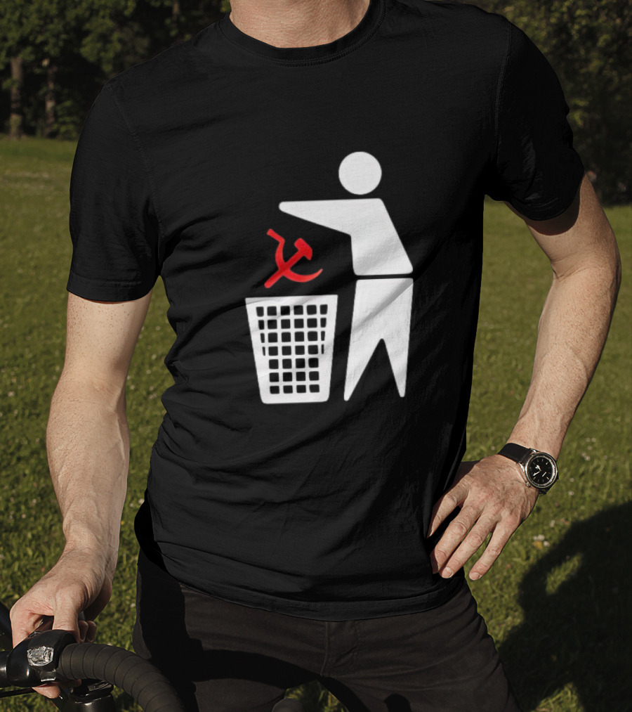 Communism Trash Can Hammer Sickle Disposal T-Shirt