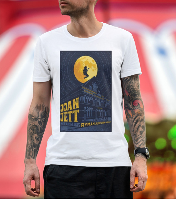 Premium T-Shirt: Joan Jett and The Blackhearts Ryman Auditorium Nashville August 25 2024 Moon Stage T-Shirt Joan Jett and The Blackhearts Ryman Auditorium Nashville August 25 2024 Moon Stage T-Shirt