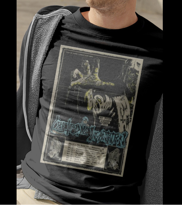 Left To Die Incantation EU Tour August 2024 Concert Poster Zombie T-Shirt
