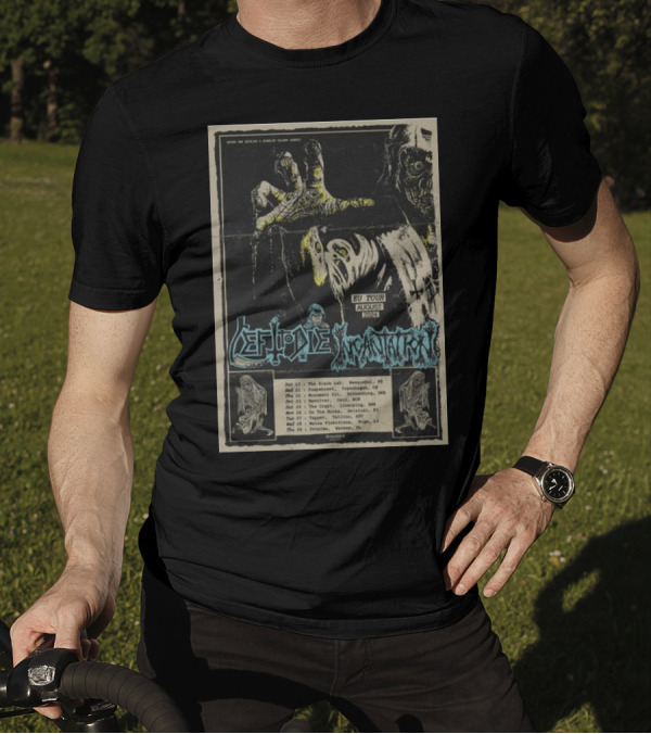 Left To Die Incantation EU Tour August 2024 Concert Poster Zombie T-Shirt