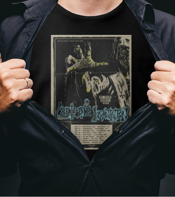 Left To Die Incantation EU Tour August 2024 Concert Poster Zombie T-Shirt