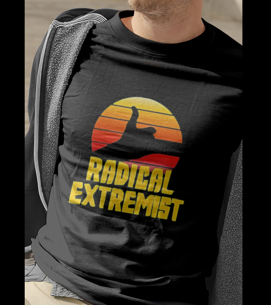 Radical Extremist Vintage Sunset Shaka Hand Gesture T-Shirt