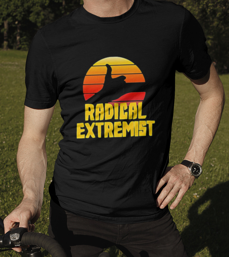 Radical Extremist Vintage Sunset Shaka Hand Gesture T-Shirt