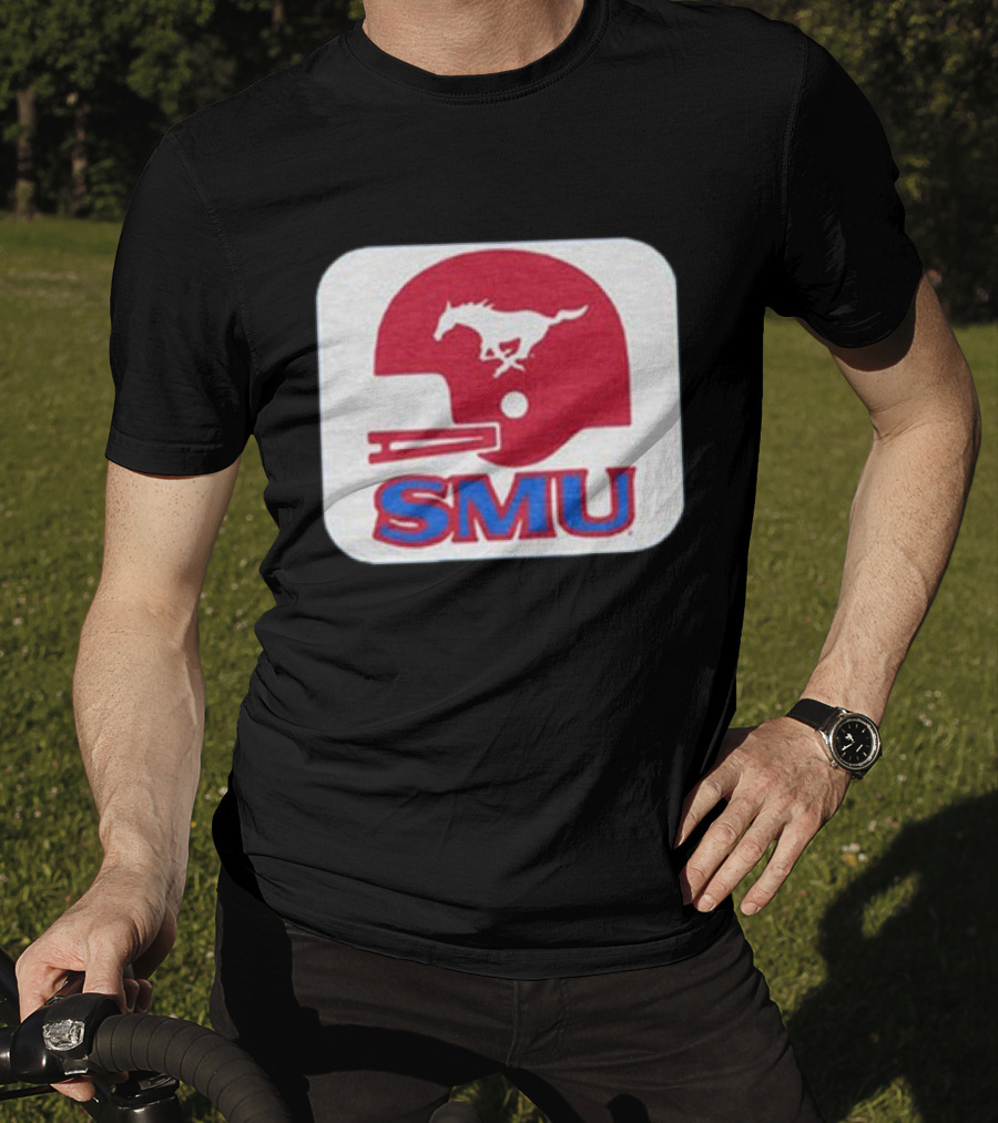 SMU Mustangs Football Red Helmet T-Shirt