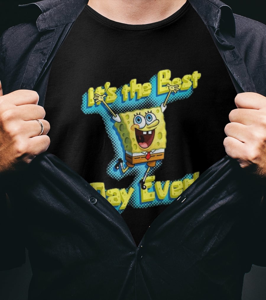 SpongeBob SquarePants It's The Best Day Ever Enthusiastic Pose T-Shirt