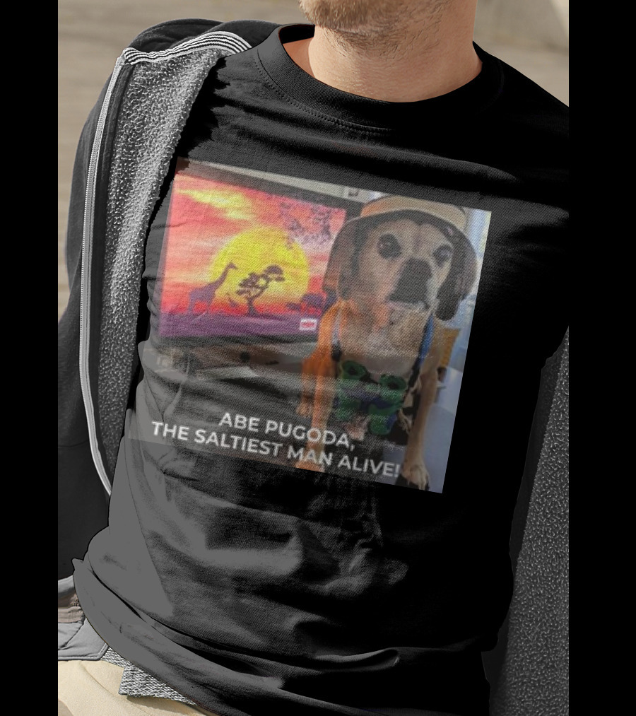 Abe Pugoda The Saltiest Man Alive Funny Pug Safari Adventure T-Shirt