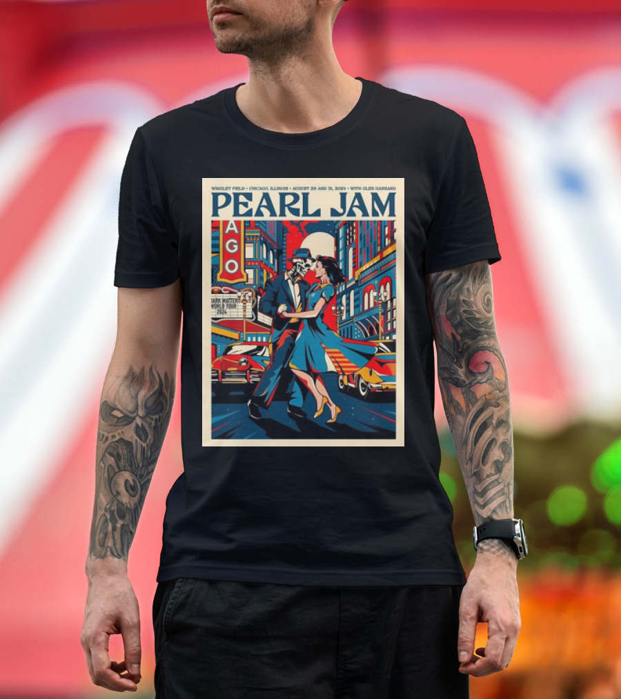 Pearl Jam Wrigley Field Chicago August 29 31 2024 With Glen Hansard T-Shirt