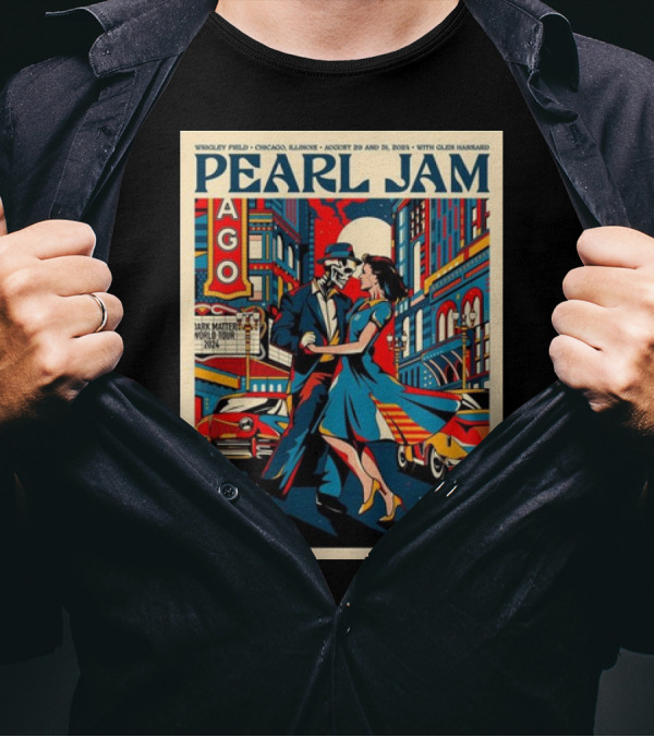 Pearl Jam Wrigley Field Chicago August 29 31 2024 With Glen Hansard T-Shirt