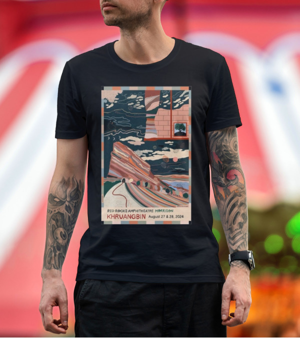 Premium T-Shirt: Red Rocks Amphitheatre Morrison Khruangbin August 27 and 28, T-Shirt Red Rocks Amphitheatre Morrison Khruangbin August 27 and 28, T-Shirt