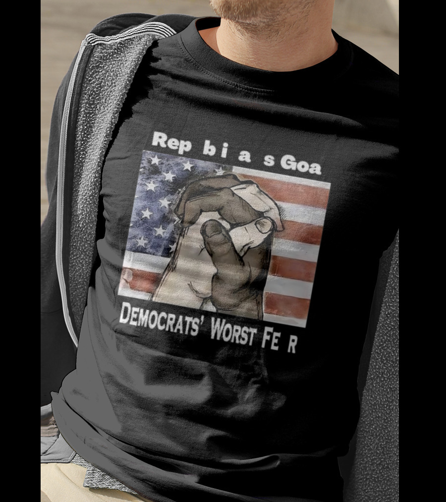 Republicans Goal Democrats' Worst Fear American Flag Handshake T-Shirt