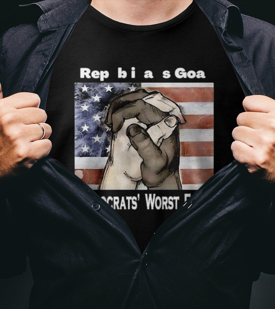 Republicans Goal Democrats' Worst Fear American Flag Handshake T-Shirt