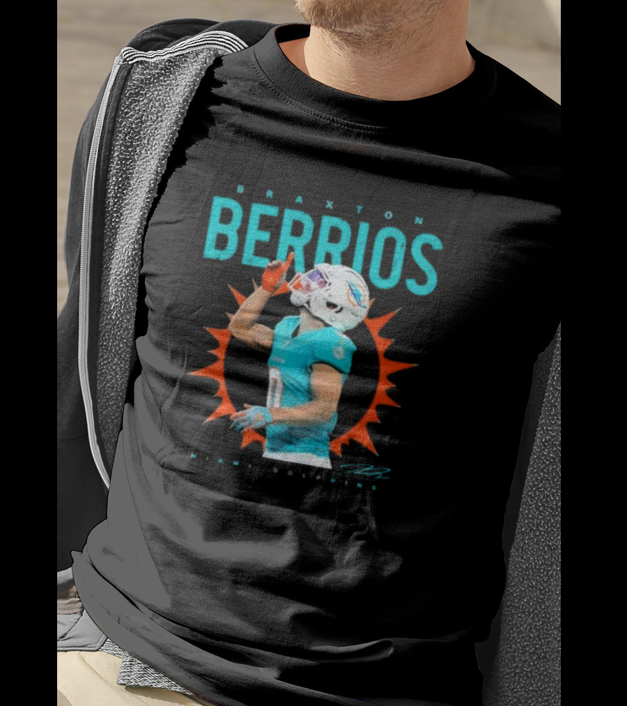Braxton Berrios Miami Dolphins Signature Player Highlight T-Shirt