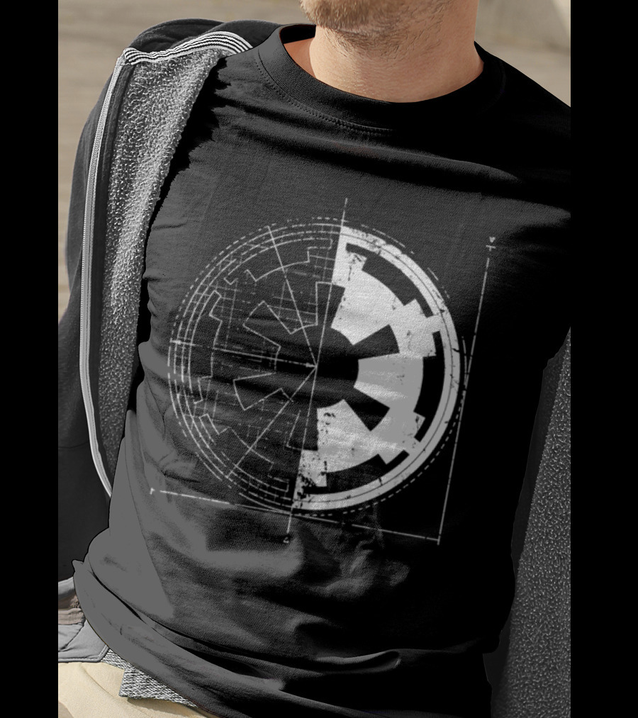 Galactic Empire Emblem Blueprint Schematic Diagram T-Shirt