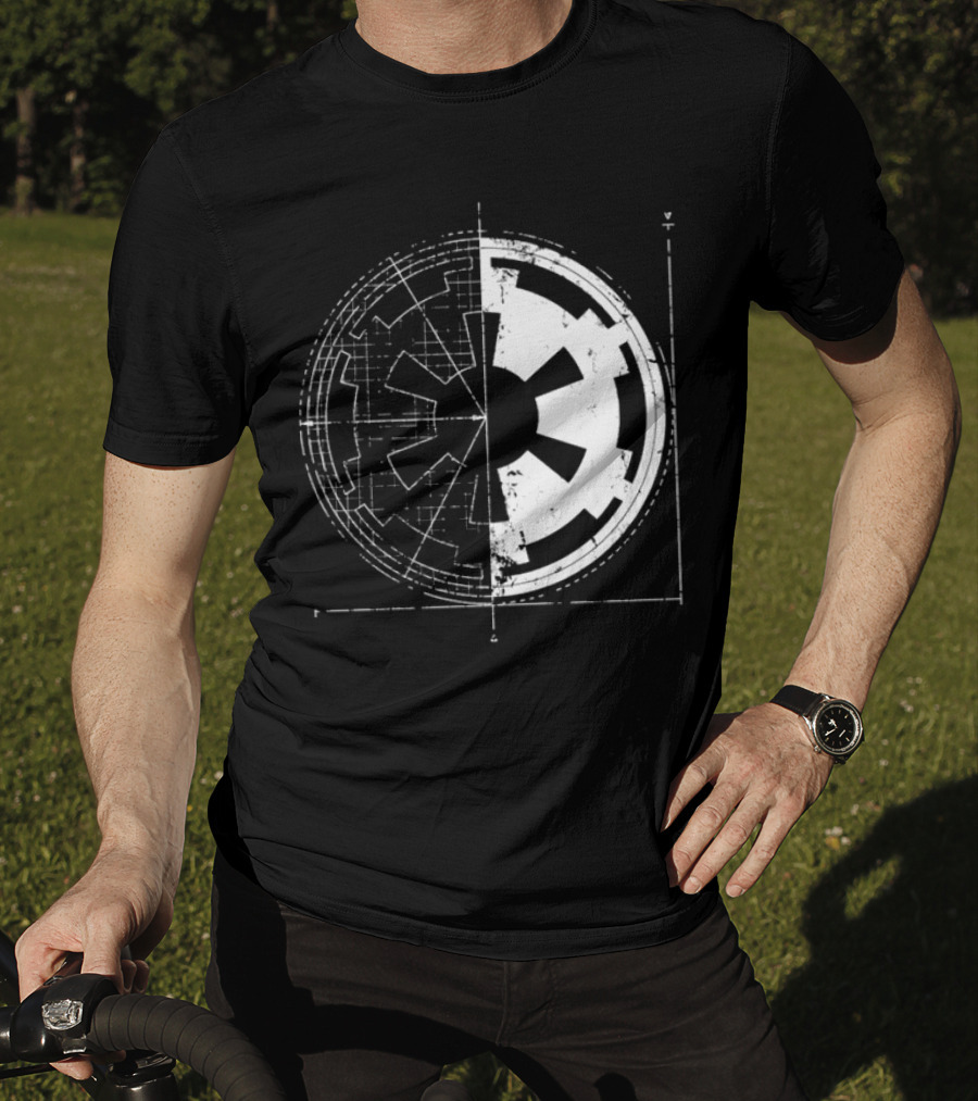 Galactic Empire Emblem Blueprint Schematic Diagram T-Shirt