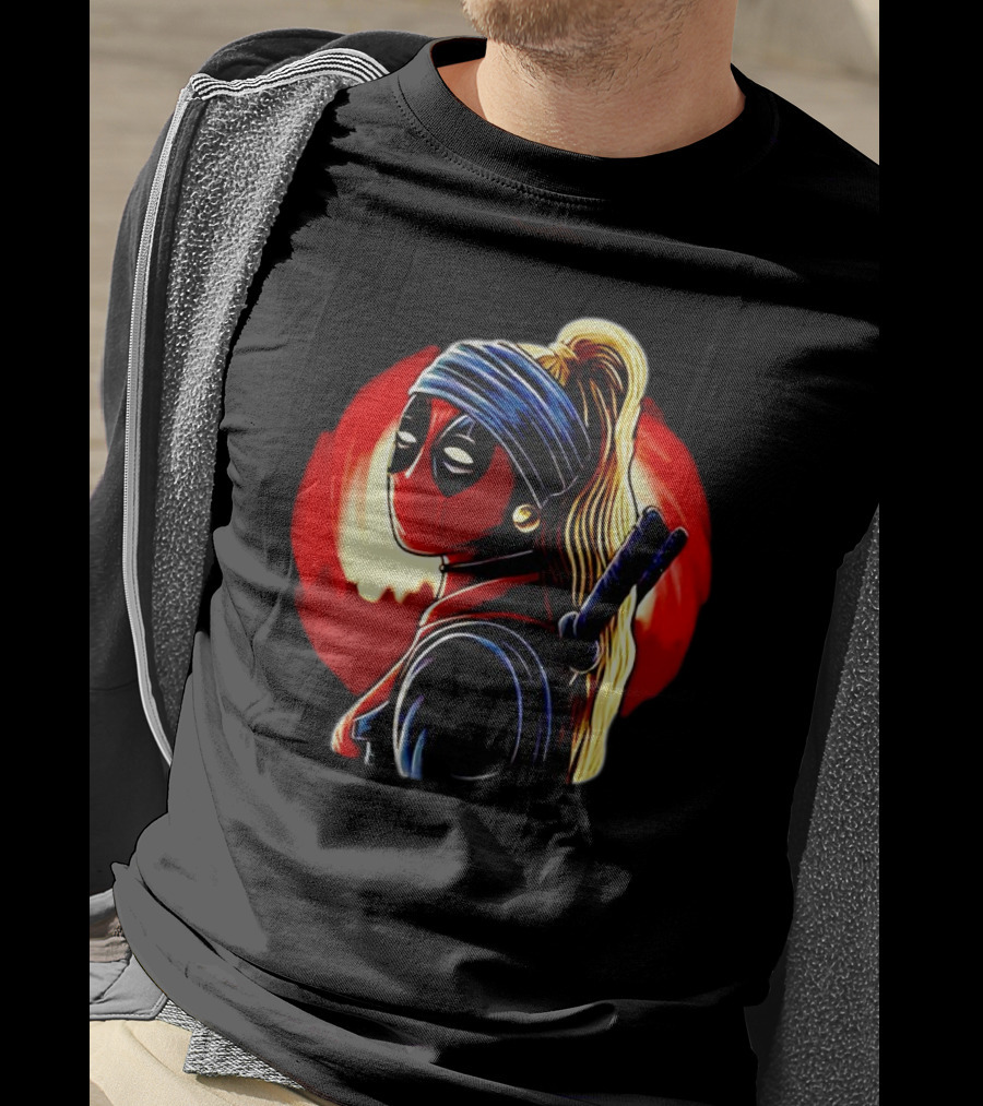Ladypool Meets Vermeer’s Girl With A Pearl Earring Fusion T-Shirt