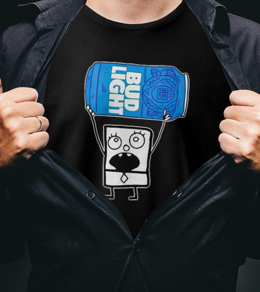 Doodlebob Holding Bud Light Can T-Shirt