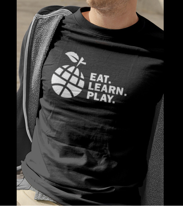 Ayesha Curry Eat Learn Play Basketball Apple Logo Black T-Shirt