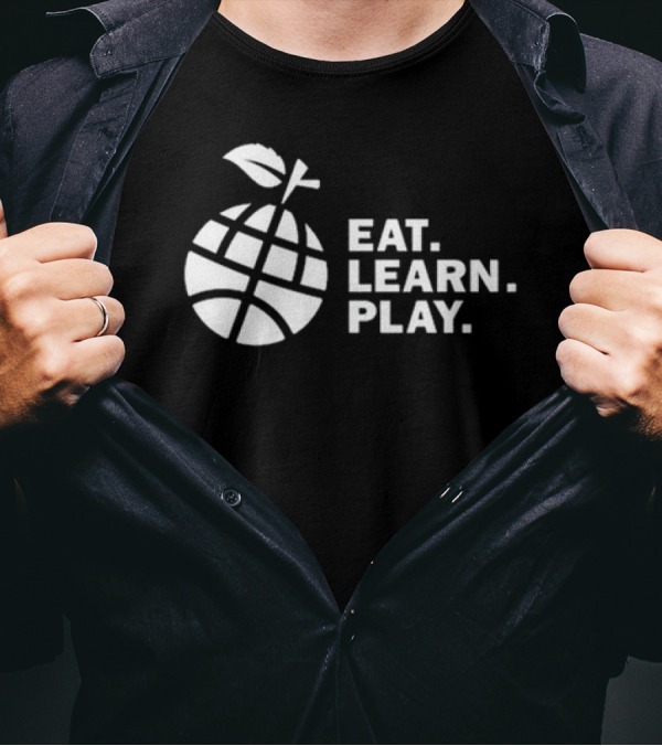 Ayesha Curry Eat Learn Play Basketball Apple Logo Black T-Shirt