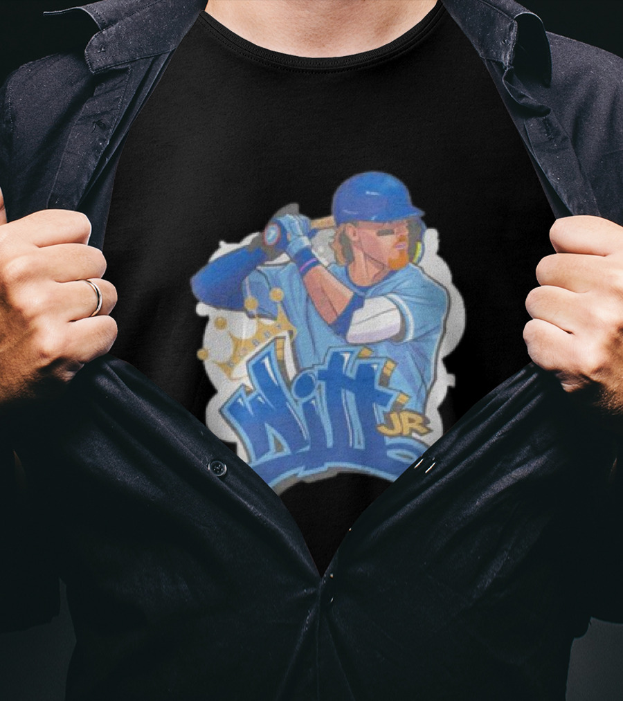 Bobby Witt Jr Kansas City Royals Graffiti Art With Crown T-Shirt